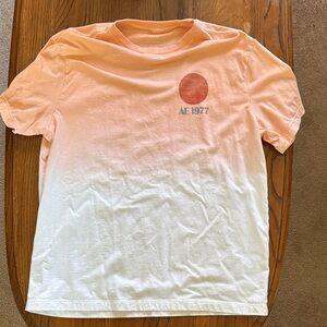American Eagle Outfitters Orange and White Gradient Tee